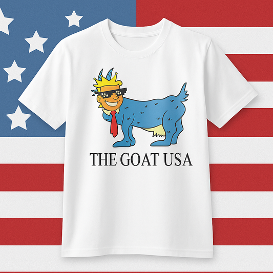 THE GOAT USA Trump Satire T-Shirt