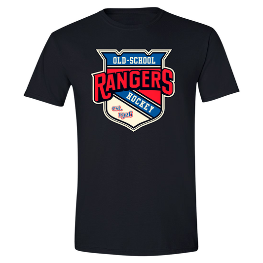 Vintage Old-School Rangers Hockey T-Shirt - New York Rangers Fan Gear